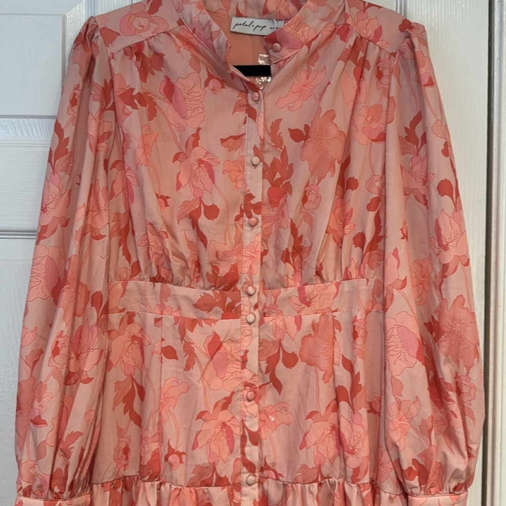 Petal & Pup Pink Floral Tiered Midi Dress - Picture 10 of 12